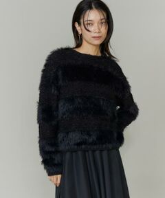 INED / イネド ニット・セーター | 《大きいサイズ》フェザーヤーンプルオーバー