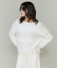 INED / イネド ニット・セーター | 《大きいサイズ》フェザーヤーンプルオーバー