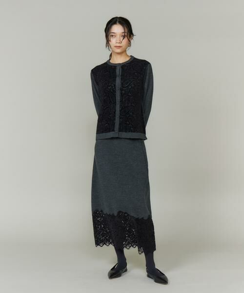INED / イネド ミニ・ひざ丈スカート | 《大きいサイズ》レースニットスカート | 詳細2