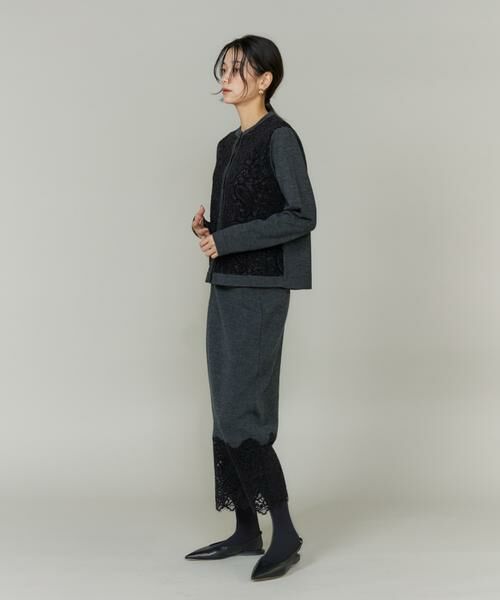 INED / イネド ミニ・ひざ丈スカート | 《大きいサイズ》レースニットスカート | 詳細3