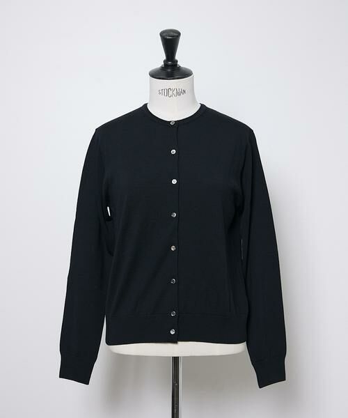 INED / イネド カーディガン・ボレロ | FF30ゲージ クルーネックカーディガン（ブラック）