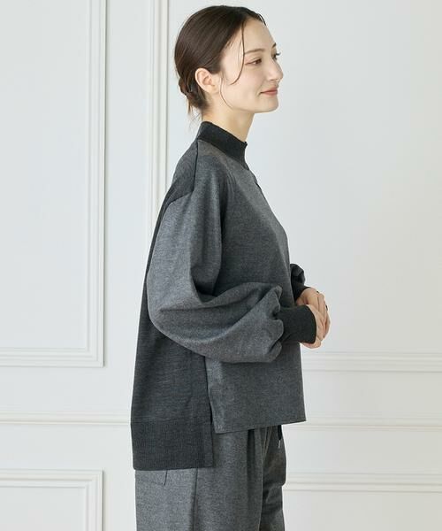 INED / イネド カットソー | 《大きいサイズ》圧縮スムースドッキングニットプルオーバー | 詳細5