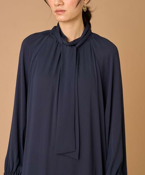 INED / イネド ミニ丈・ひざ丈ワンピース | 《大きいサイズ》ボウタイワンピース | 詳細10