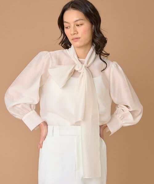 INED / イネド シャツ・ブラウス | 2WAYボウタイブラウス（アイボリー2）