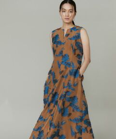 INED / イネド ミニ丈・ひざ丈ワンピース | 花柄ジャガードワンピース