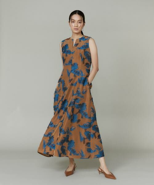 INED / イネド ミニ丈・ひざ丈ワンピース | 花柄ジャガードワンピース | 詳細2