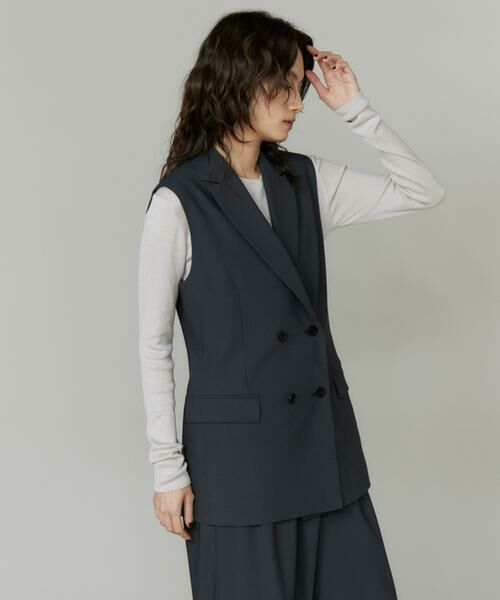 INED / イネド ベスト | 《大きいサイズ》ダブルブレストジレ | 詳細12