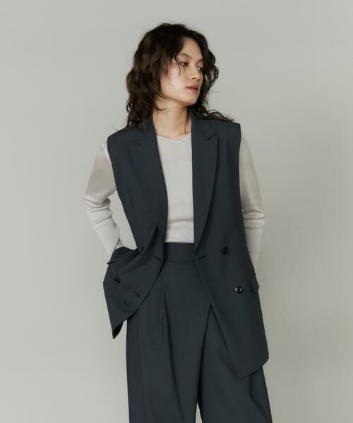 INED / イネド ベスト | 《大きいサイズ》ダブルブレストジレ | 詳細8