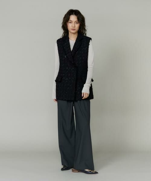 INED / イネド ベスト | 《大きいサイズ》LINTONテーラードジレ | 詳細2