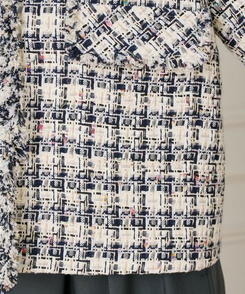 INED / イネド ノーカラージャケット | 《大きいサイズ》LINTONノーカラージャケット | 詳細13