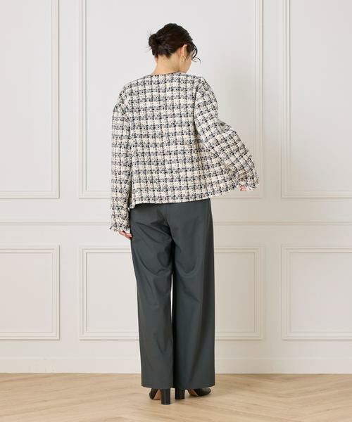 INED / イネド ノーカラージャケット | 《大きいサイズ》LINTONノーカラージャケット | 詳細6