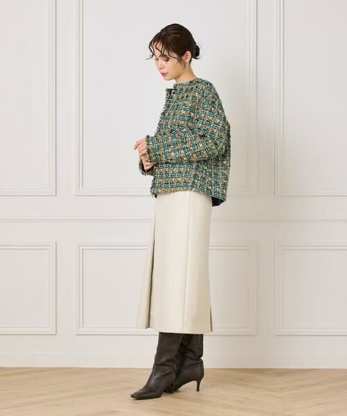 INED / イネド ノーカラージャケット | 《大きいサイズ》LINTONノーカラージャケット | 詳細3