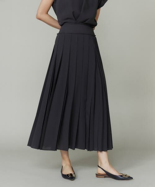 INED / イネド ミニ・ひざ丈スカート | 《大きいサイズ》アシンメトリープリーツスカート　 | 詳細1