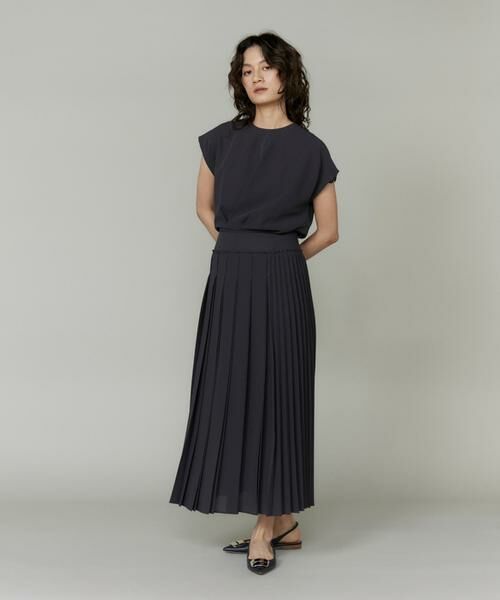 INED / イネド ミニ・ひざ丈スカート | 《大きいサイズ》アシンメトリープリーツスカート　 | 詳細2