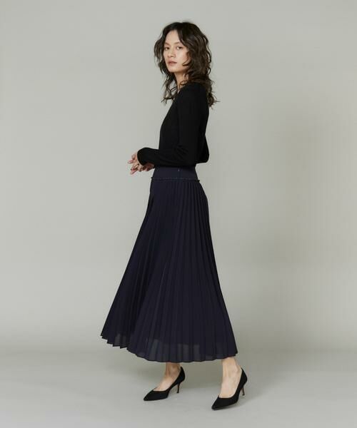 INED / イネド ミニ・ひざ丈スカート | 《大きいサイズ》アシンメトリープリーツスカート　 | 詳細8