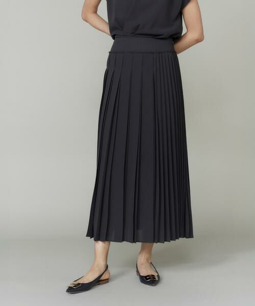 INED / イネド ミニ・ひざ丈スカート | 《大きいサイズ》アシンメトリープリーツスカート　 | 詳細9