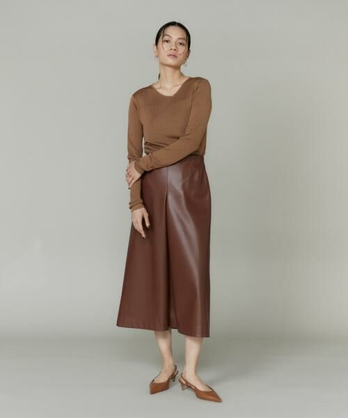 INED / イネド ミニ・ひざ丈スカート | 《大きいサイズ》フェイクレザースカート | 詳細12