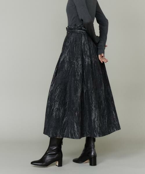 INED / イネド ミニ・ひざ丈スカート | 《大きいサイズ》ジャガードタックスカート　 | 詳細1