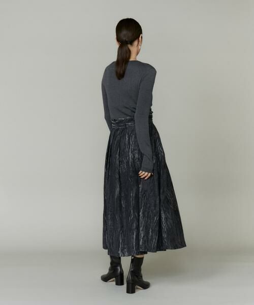 INED / イネド ミニ・ひざ丈スカート | 《大きいサイズ》ジャガードタックスカート　 | 詳細5