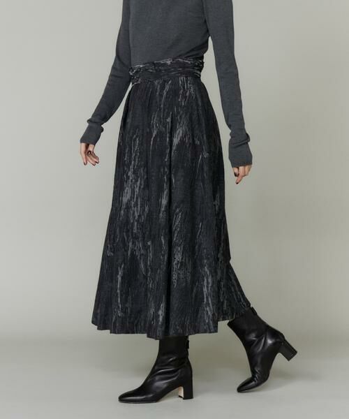 INED / イネド ミニ・ひざ丈スカート | 《大きいサイズ》ジャガードタックスカート　 | 詳細6