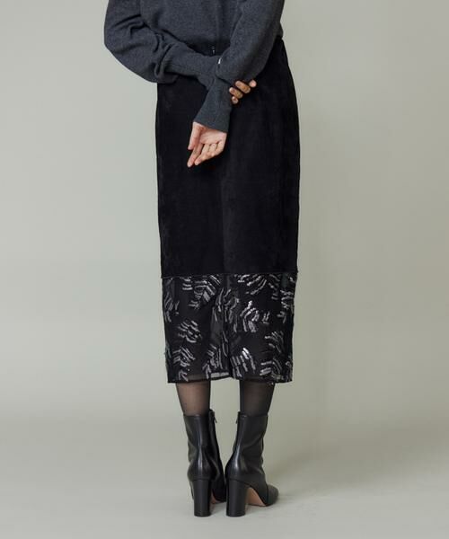 INED / イネド ミニ・ひざ丈スカート | 《大きいサイズ》ベルベットスカート | 詳細13