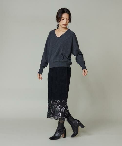 INED / イネド ミニ・ひざ丈スカート | 《大きいサイズ》ベルベットスカート | 詳細3