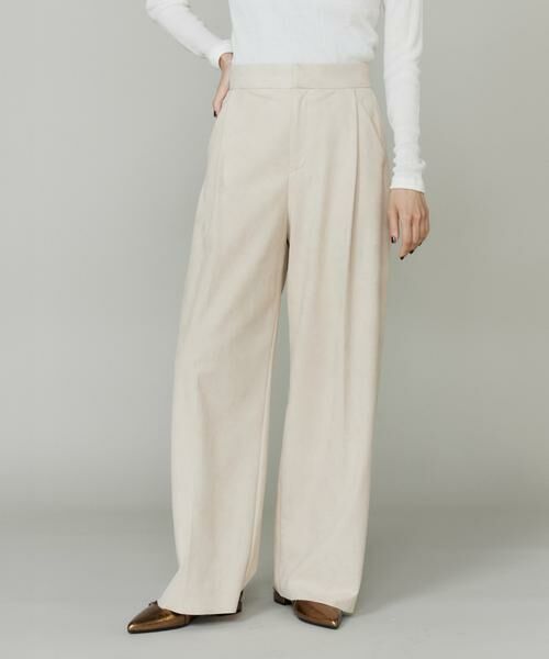 INED / イネド その他パンツ | 《大きいサイズ》フェイクスエードタックワイドパンツ | 詳細1