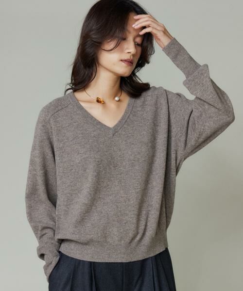 INED / イネド ニット・セーター | 《大きいサイズ》Vネックプルオーバー（ベージュ2）
