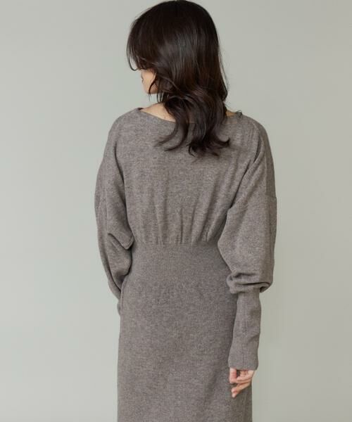 INED / イネド ミニ丈・ひざ丈ワンピース | 《大きいサイズ》タックデザインニットワンピース | 詳細11