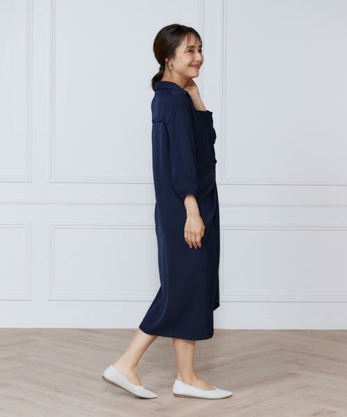 INED / イネド ミニ丈・ひざ丈ワンピース | サテンツイストワンピース | 詳細10