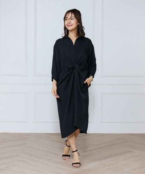 INED / イネド ミニ丈・ひざ丈ワンピース | サテンツイストワンピース | 詳細12