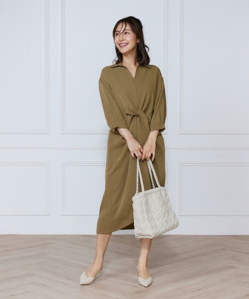 INED / イネド ミニ丈・ひざ丈ワンピース | サテンツイストワンピース | 詳細2