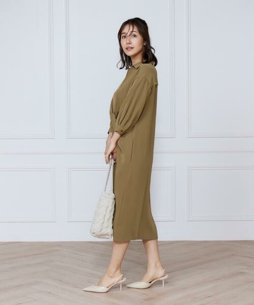 INED / イネド ミニ丈・ひざ丈ワンピース | サテンツイストワンピース | 詳細4
