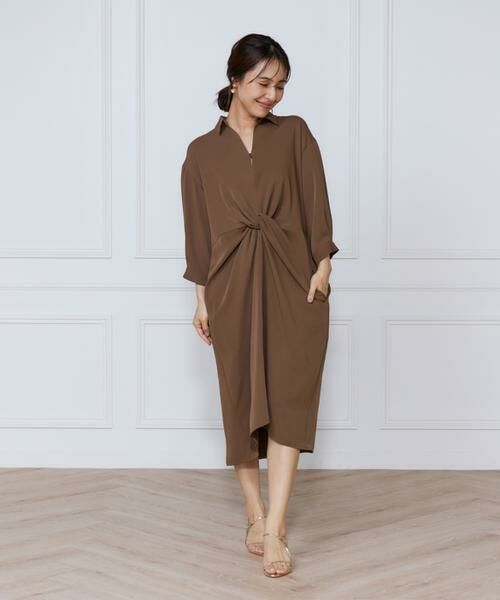 INED / イネド ミニ丈・ひざ丈ワンピース | サテンツイストワンピース | 詳細6