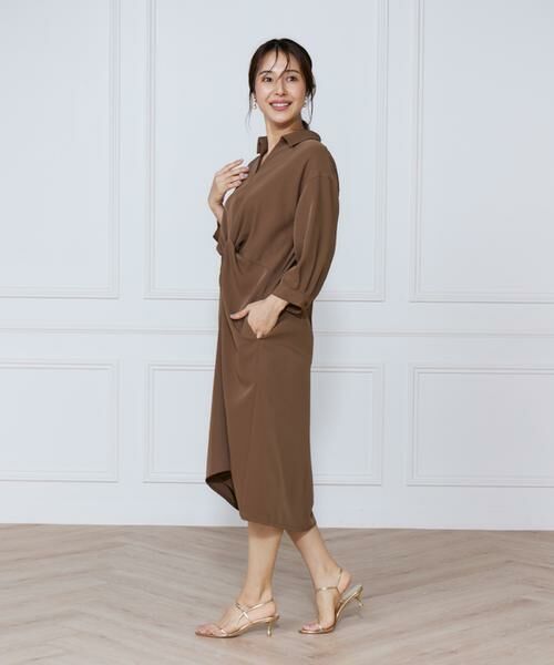 INED / イネド ミニ丈・ひざ丈ワンピース | サテンツイストワンピース | 詳細7