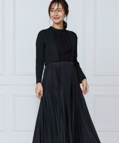 INED / イネド ミニ丈・ひざ丈ワンピース | レース x プリーツワンピース