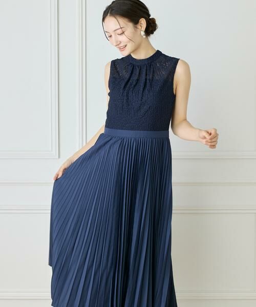 INED / イネド ミニ丈・ひざ丈ワンピース | レース x プリーツワンピース | 詳細1