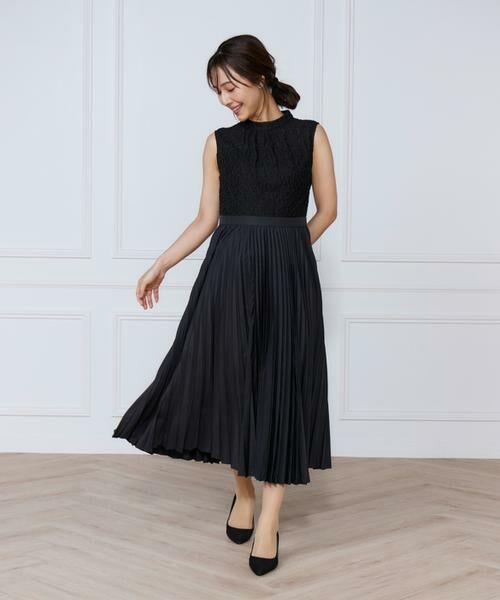 INED / イネド ミニ丈・ひざ丈ワンピース | レース x プリーツワンピース | 詳細6