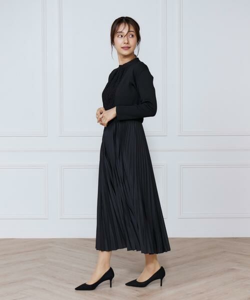 INED / イネド ミニ丈・ひざ丈ワンピース | レース x プリーツワンピース | 詳細9