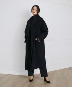 INED / イネド その他アウター | 《大きいサイズ》ストール風ラップリバーコート《la veille by SUPERIOR CLOSET》