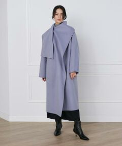 INED / イネド その他アウター | 《大きいサイズ》ストール風ラップリバーコート《la veille by SUPERIOR CLOSET》