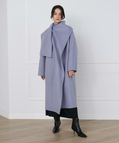 INED / イネド その他アウター | 《大きいサイズ》ストール風ラップリバーコート《la veille by SUPERIOR CLOSET》 | 詳細1
