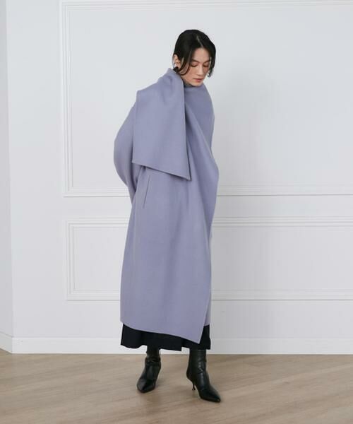 INED / イネド その他アウター | 《大きいサイズ》ストール風ラップリバーコート《la veille by SUPERIOR CLOSET》 | 詳細2