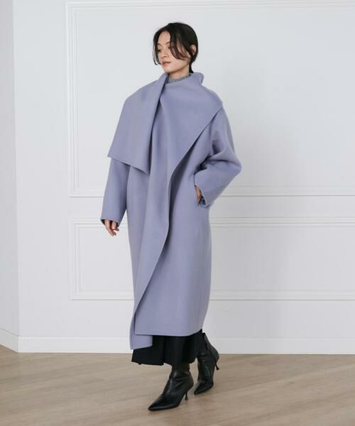 INED / イネド その他アウター | 《大きいサイズ》ストール風ラップリバーコート《la veille by SUPERIOR CLOSET》 | 詳細3