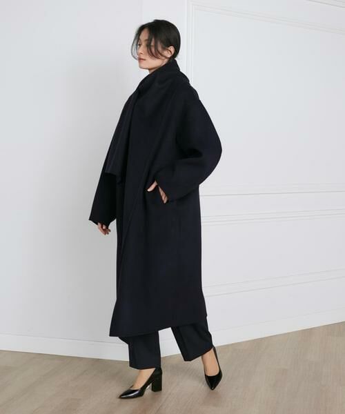 INED / イネド その他アウター | 《大きいサイズ》ストール風ラップリバーコート《la veille by SUPERIOR CLOSET》 | 詳細9