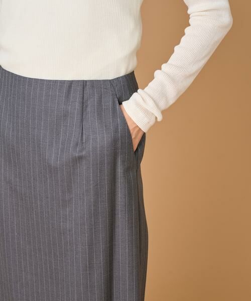 INED / イネド ミニ・ひざ丈スカート | シルクウールタイトスカート《Loro Piana》 | 詳細12