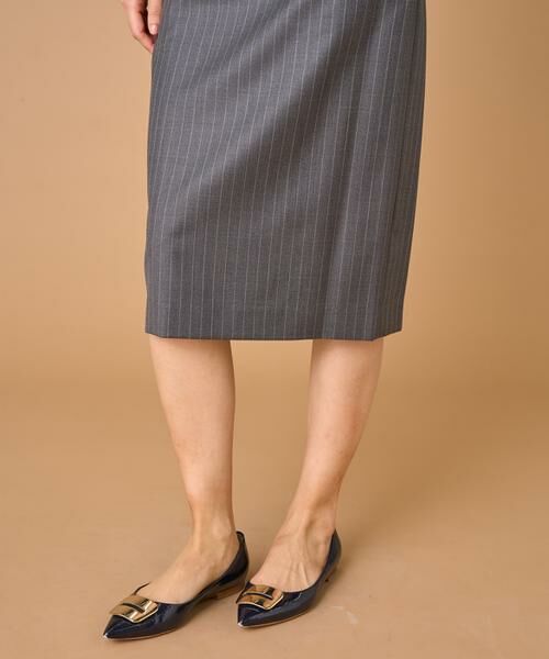 INED / イネド ミニ・ひざ丈スカート | シルクウールタイトスカート《Loro Piana》 | 詳細13