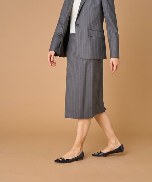 INED / イネド ミニ・ひざ丈スカート | シルクウールタイトスカート《Loro Piana》 | 詳細2