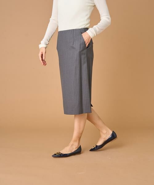 INED / イネド ミニ・ひざ丈スカート | シルクウールタイトスカート《Loro Piana》 | 詳細4