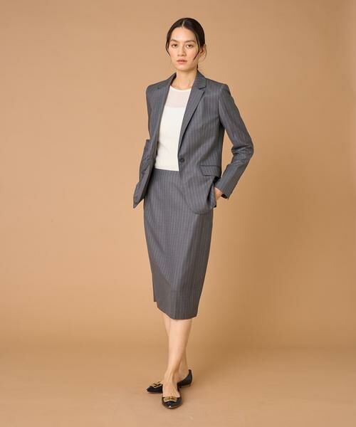 INED / イネド ミニ・ひざ丈スカート | シルクウールタイトスカート《Loro Piana》 | 詳細6